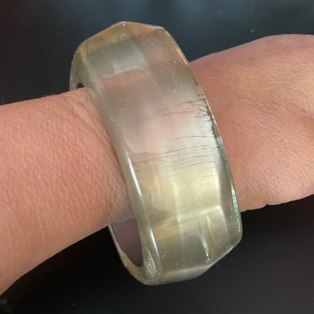 Vintage silver bracelet bangle acrylic